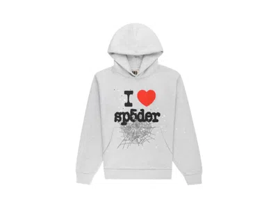 Pre-owned Sp5der Men's  Souvenir Hoodie In Heather Grey In Gray