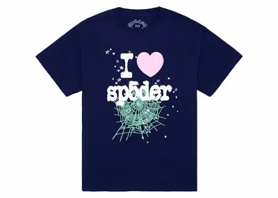 Pre-owned Sp5der Men's  Souvenir Tee Shirt In Navy Blue