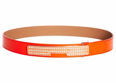 Pre-owned Sp5der Men's  Sp5 Belt In Orange