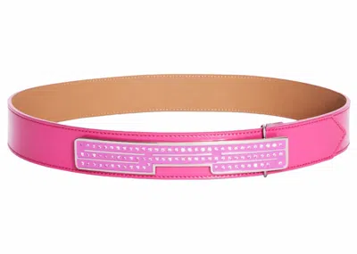 Pre-owned Sp5der Men's  Sp5 Belt In Pink
