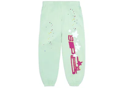 Pre-owned Sp5der Men's  Sp5 Sweatpants In Mint