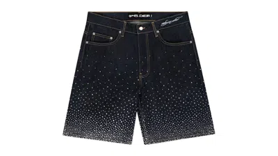 Pre-owned Sp5der Men's  Star Dust Denim Short In Indigo In Purple