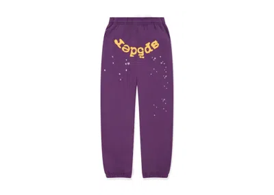 Pre-owned Sp5der Men's  Star Og Web V2 Sweatpant In Purple