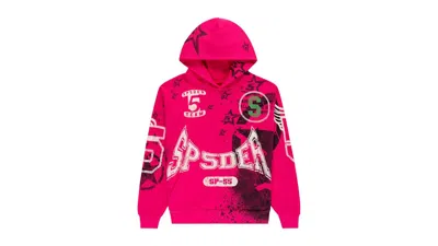 Pre-owned Sp5der Men's  Stencil Hoodie In Pink