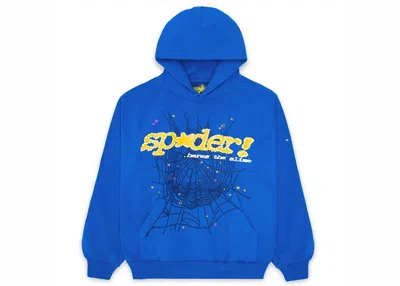 Pre-owned Sp5der Men's  Tc Hoodie In Blue