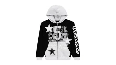 Pre-owned Sp5der Men's  Triple 5 Stitch Zip Up Hoodie In Black