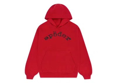 Pre-owned Sp5der Men's  Vvs Hoodie In Red