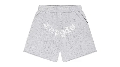 Pre-owned Sp5der Men's  Vvs Sweatshort In Heather Grey In Gray