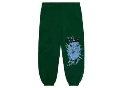 Pre-owned Sp5der Men's  Web Sweatpants In Hunter Green