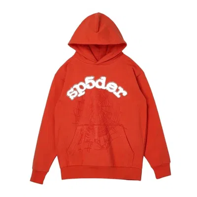 Pre-owned Sp5der Men's  Websuit Hoodie In Orange