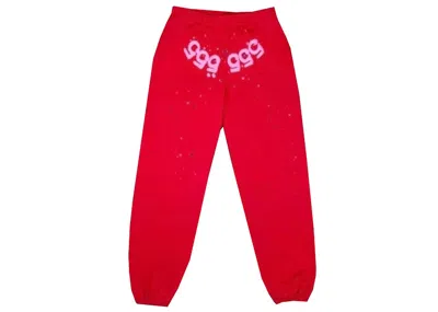 Pre-owned Sp5der Men's  Worldwide Angel Number 555 Sweatpants In Red