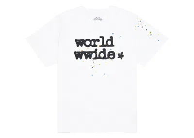 Pre-owned Sp5der Men's  Worldwide Tee Shirt In White