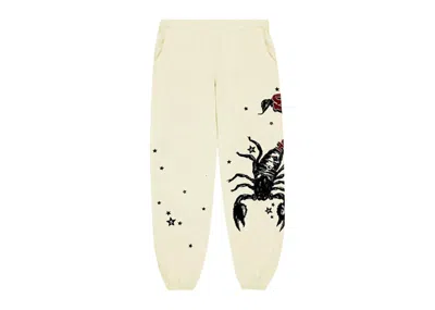 Pre-owned Sp5der Men's  X Mariah The Scientist Scorpion Sweatpant In Cream In White