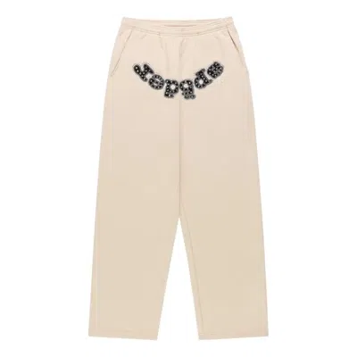 Sp5der Mixed Stone Og Logo Sweatpant 'cream' In White