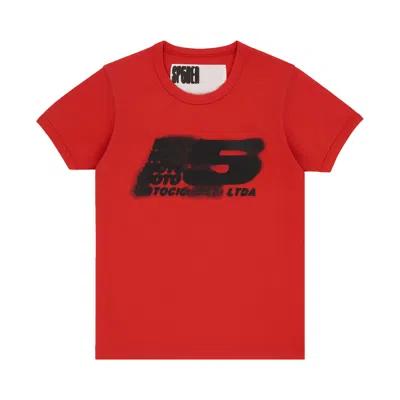 Pre-owned Sp5der Moto 5 Baby Tee 'red' | Men's Size M