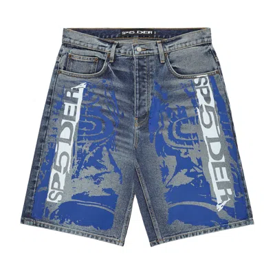 Pre-owned Sp5der Moto Gt Denim Short 'indigo' | Blue | Men's Size 38