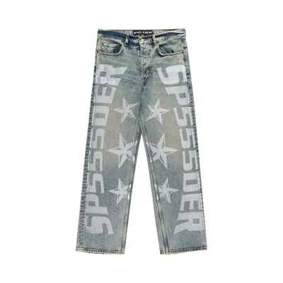 Pre-owned Sp5der Mx555 Denim 'light Blue Wash' | Men's Size 32