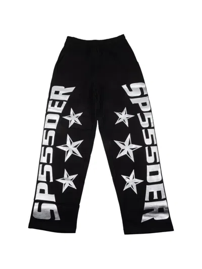 Sp5der Mx555 Printed Track Pants In Black