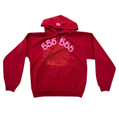 Pre-owned Sp5der Number 555 Hoodie 'red'