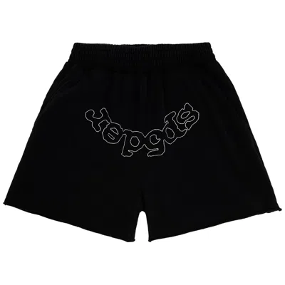 Pre-owned Sp5der Og Logo Embroidered Sweatshort 'black' | Men's Size L
