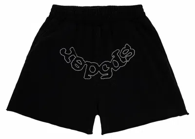 Pre-owned Sp5der Og Logo Embroidered Sweatshort In Black