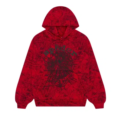 Pre-owned Sp5der Og Tree Camo Hoodie 'red' | Men's Size M