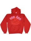 Sp5der Og Web Cotton Hoodie In Red