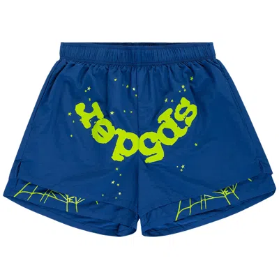 Pre-owned Sp5der Og Web Double Layer Short 'blue' | Men's Size L