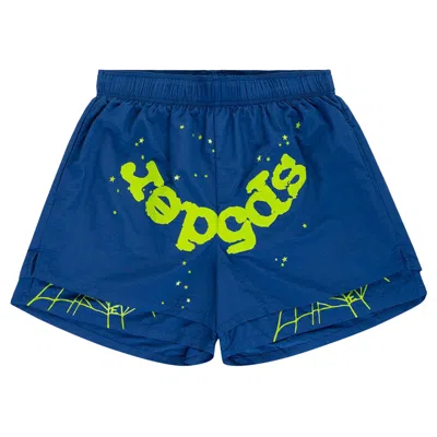 Pre-owned Sp5der Og Web Double Layer Short 'blue' | Men's Size Xl