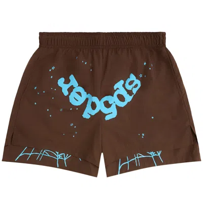 Pre-owned Sp5der Og Web Double Layer Short 'brown'