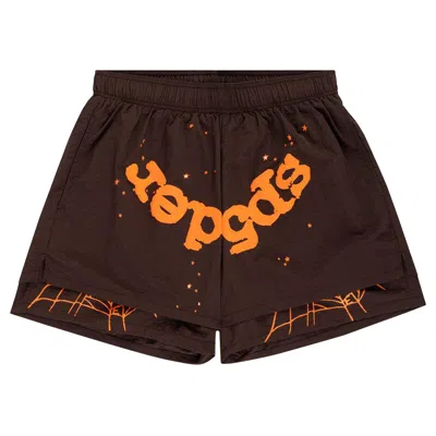 Pre-owned Sp5der Og Web Double Layer Short 'brown' | Men's Size S