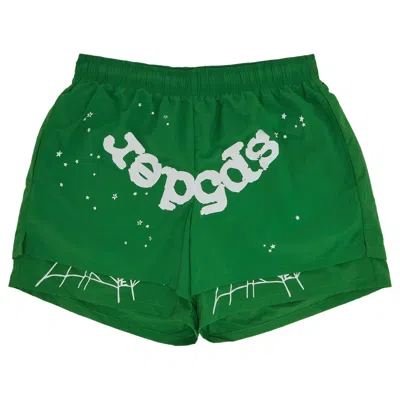 Pre-owned Sp5der Og Web Double Layer Short 'white'