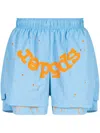 Sp5der Light Blue Og Web Double Layer Shorts In Blue
