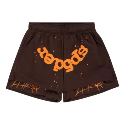 Sp5der Og Web Double Layer Shorts 'brown'