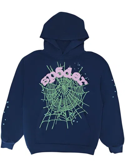 Sp5der Og Web Hoodie In Blue