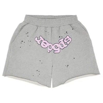 Pre-owned Sp5der Og Web Logo Sweatshort 'heather Grey' | Men's Size S