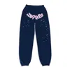 Sp5der Og Web Navy Pink Sweatpants In Blue
