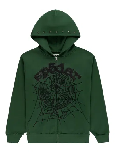 Sp5der Og Web Hoodie Mit Nieten In Green