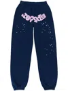 Sp5der Og Web Navy Pink Sweatpants In Blue