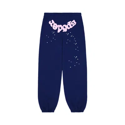 Pre-owned Sp5der Og Web Sweatpants 'navy' In Blue