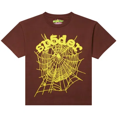 Pre-owned Sp5der Og Web Tee 'brown'