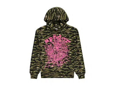 Pre-owned Sp5der Og Web V2 Hoodie In Tiger Camo