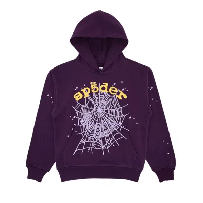 Pre-owned Sp5der Og Web V2 Hoodie 'purple' | Men's Size M