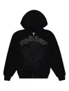 Sp5der Og Web V2 Rhinestone Kapuzenjacke In Black