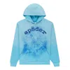 Sp5der Og Web V2 Spray Hoodie 'light Blue'
