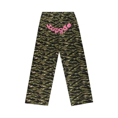 Pre-owned Sp5der Og Web V2 Sweatpant 'tiger Camo' | Green | Men's Size S