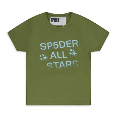 Sp5der Olive Olive All Star Baby Tee In Green