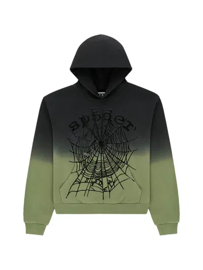 Sp5der Ombre Web Hoodie In Black