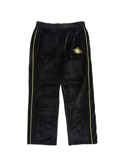Sp5der Outline Velour Track Pants In Black
