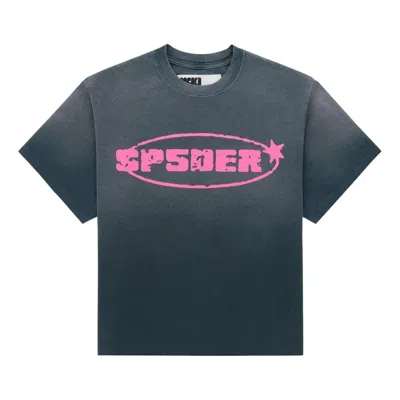 Sp5der Oval Star T-shirt 'black' In Blue